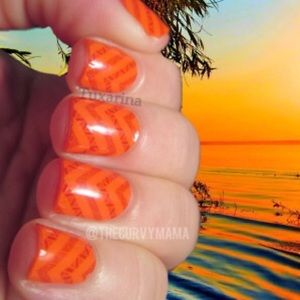clay zigzag nail wraps incoco nails catching rays orange halloween